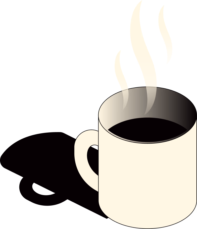 Ilustração de uma xícara de café fumegante